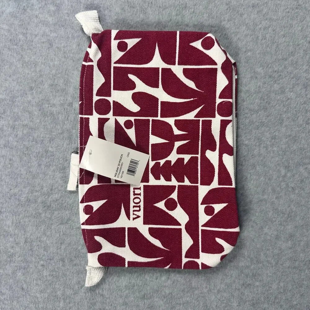 Vuori Holiday 2025 Canvas ZIp Up Pouch Strawberry NWT